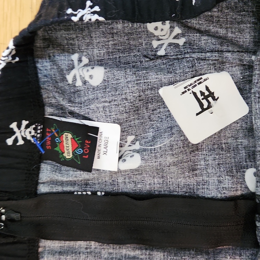 Hot Topic Y2K Vintage Sweet Love Skull and Cross Bones Peplum XLarge Dress - Picture 4 of 5